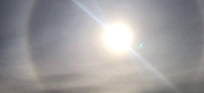Halo boven het IJsselmeer