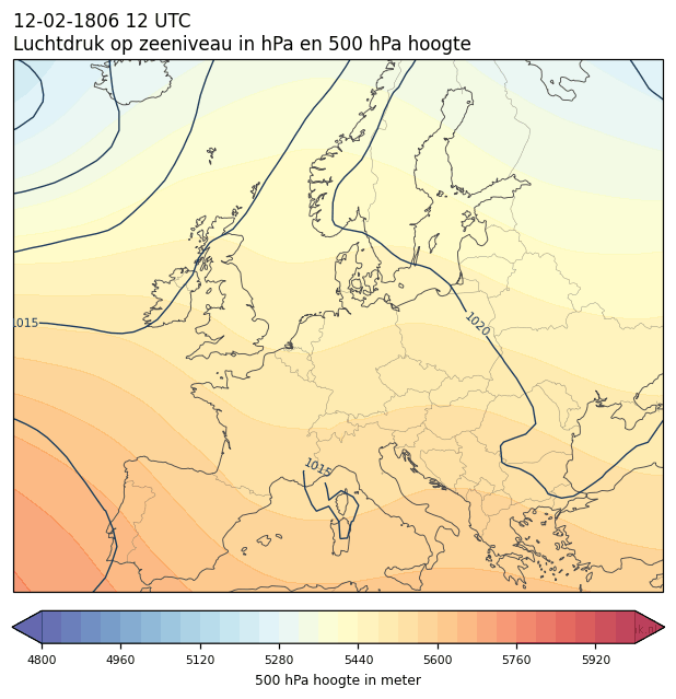Weerkaart van 12 februari 1806 om 12 UTC