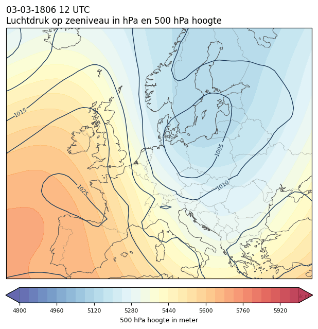 Weerkaart van 3 maart 1806 om 12 UTC