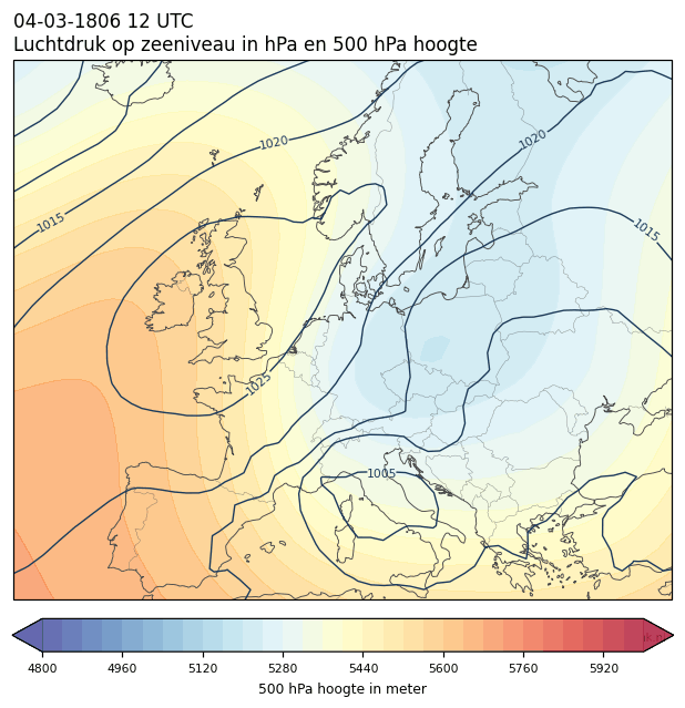 Weerkaart van 4 maart 1806 om 12 UTC