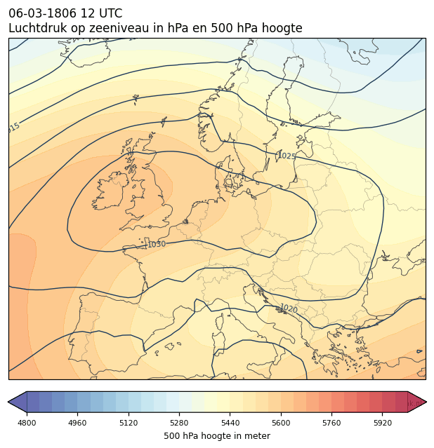 Weerkaart van 6 maart 1806 om 12 UTC