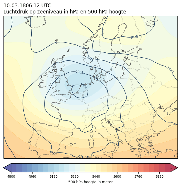 Weerkaart van 10 maart 1806 om 12 UTC