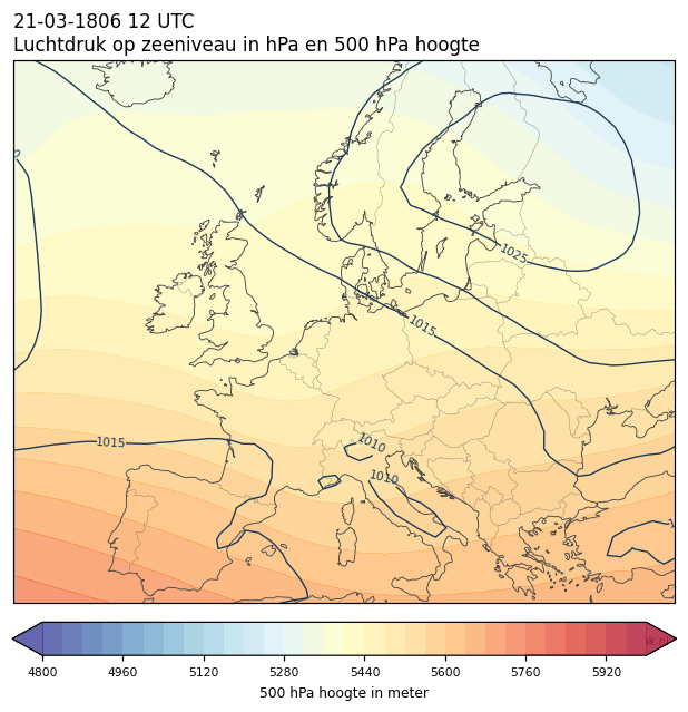 Weerkaart van 21 maart 1806 om 12 UTC