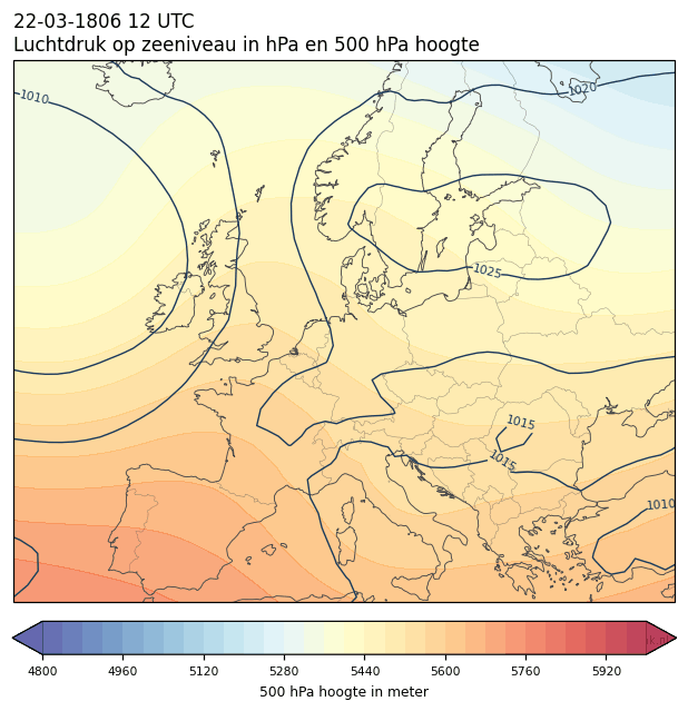 Weerkaart van 22 maart 1806 om 12 UTC