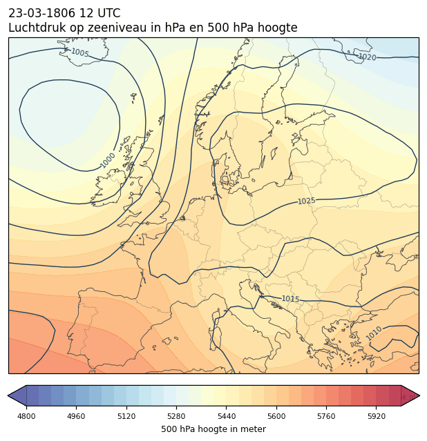 Weerkaart van 23 maart 1806 om 12 UTC