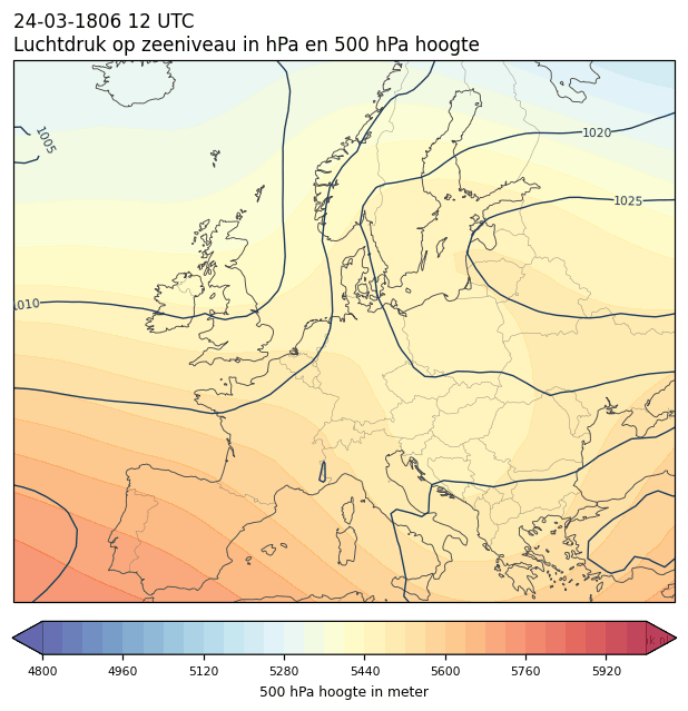 Weerkaart van 24 maart 1806 om 12 UTC