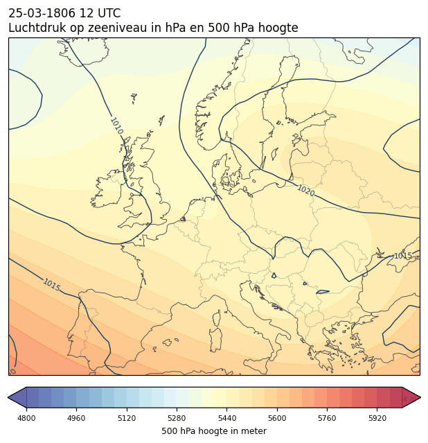 Weerkaart van 25 maart 1806 om 12 UTC