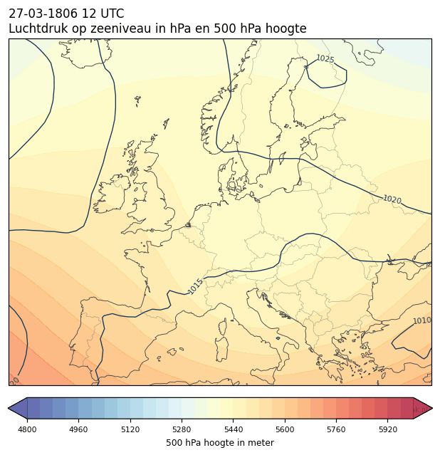 Weerkaart van 27 maart 1806 om 12 UTC