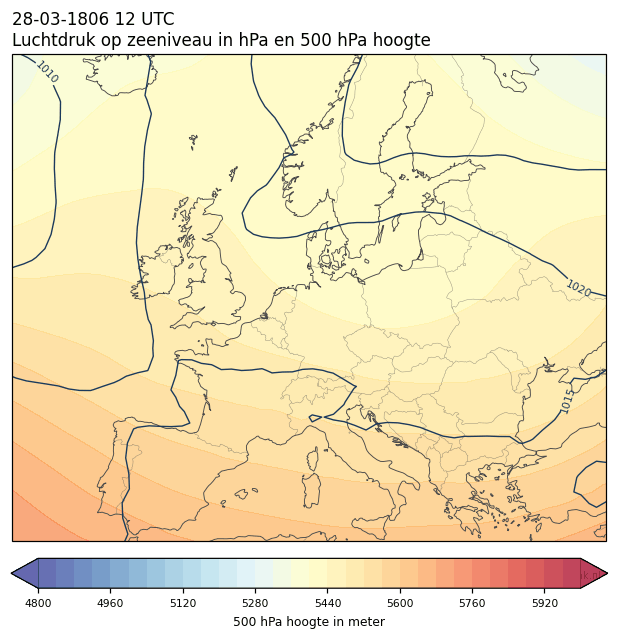 Weerkaart van 28 maart 1806 om 12 UTC