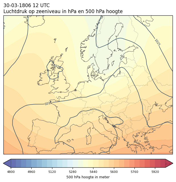 Weerkaart van 30 maart 1806 om 12 UTC