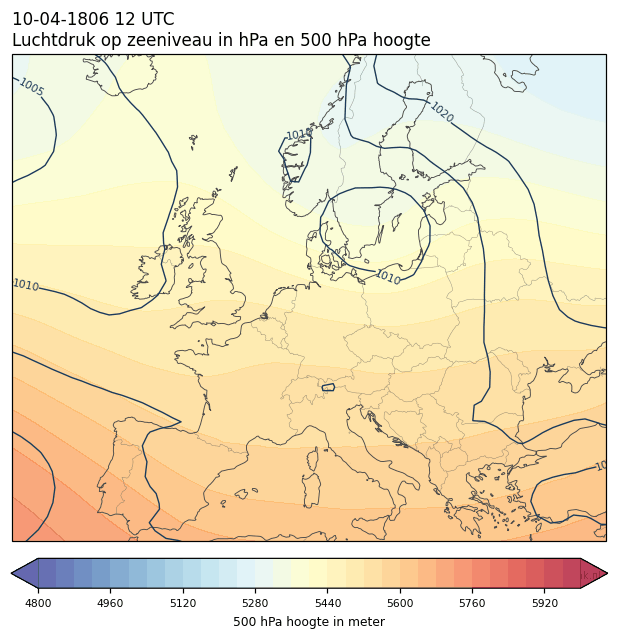 Weerkaart van 10 april 1806 om 12 UTC