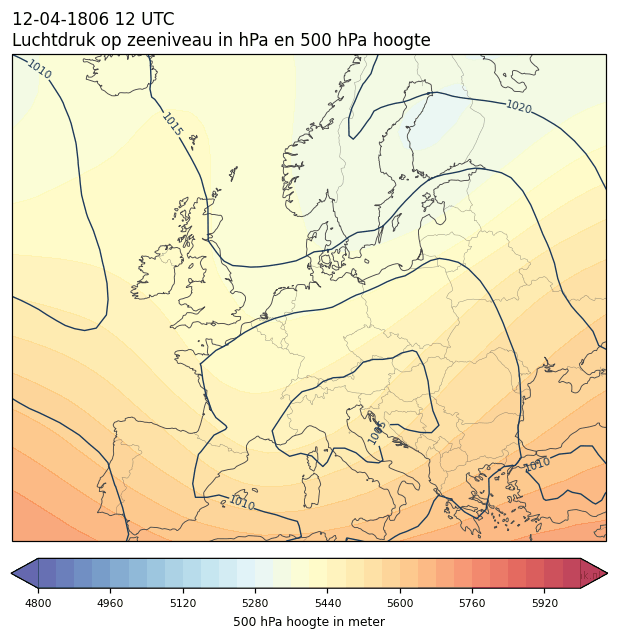 Weerkaart van 12 april 1806 om 12 UTC