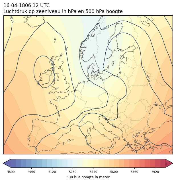 Weerkaart van 16 april 1806 om 12 UTC