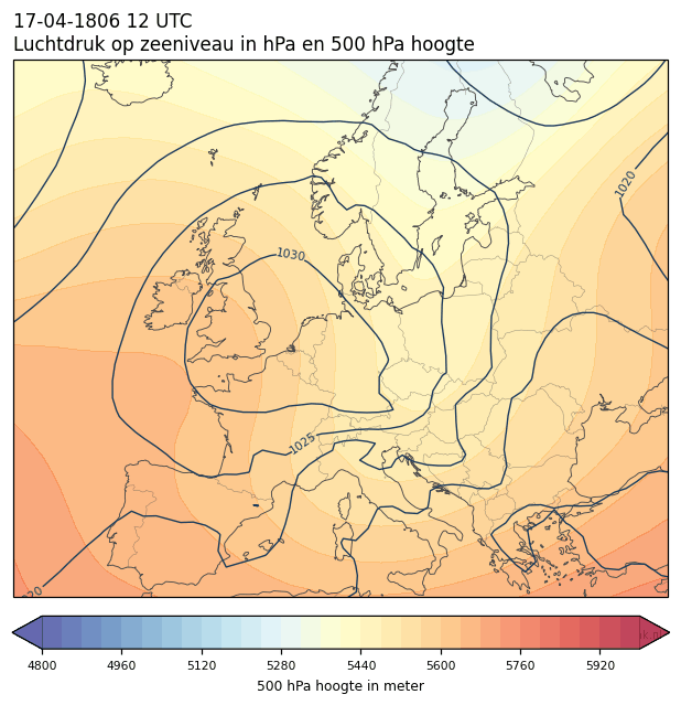 Weerkaart van 17 april 1806 om 12 UTC