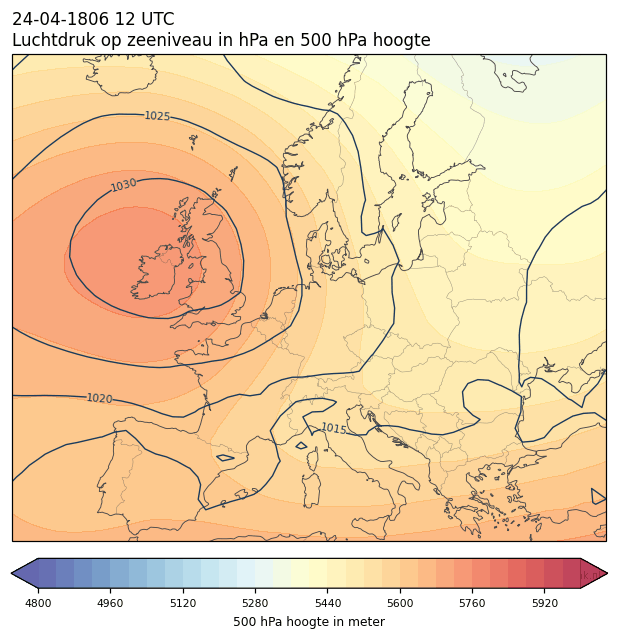 Weerkaart van 24 april 1806 om 12 UTC
