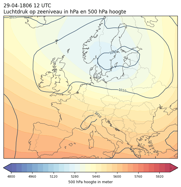 Weerkaart van 29 april 1806 om 12 UTC