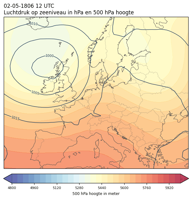 Weerkaart van 2 mei 1806 om 12 UTC