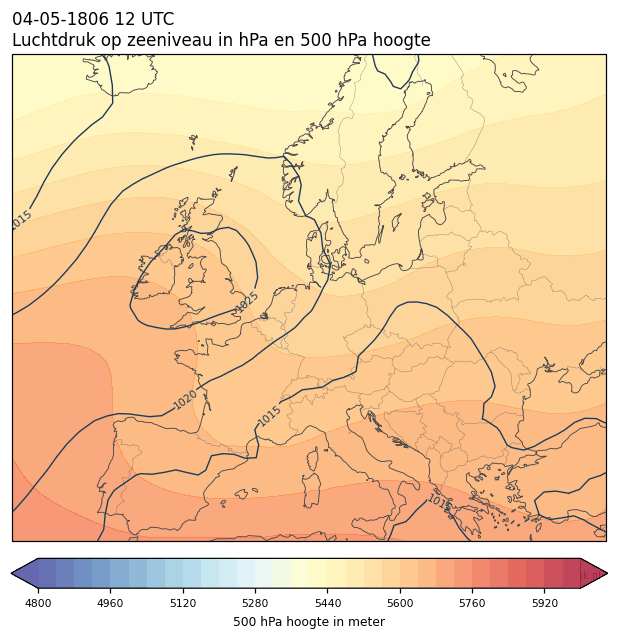 Weerkaart van 4 mei 1806 om 12 UTC