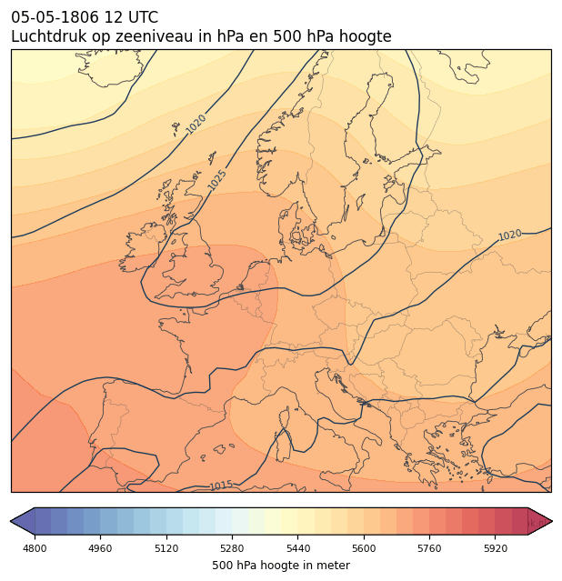 Weerkaart van 5 mei 1806 om 12 UTC