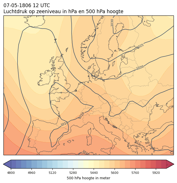 Weerkaart van 7 mei 1806 om 12 UTC