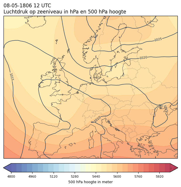 Weerkaart van 8 mei 1806 om 12 UTC