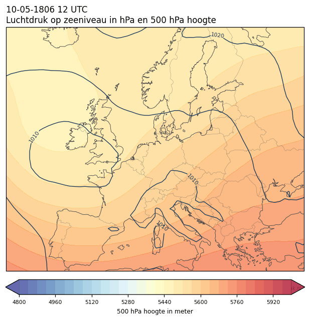 Weerkaart van 10 mei 1806 om 12 UTC
