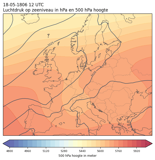 Weerkaart van 18 mei 1806 om 12 UTC