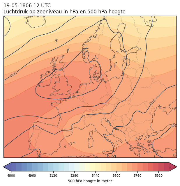 Weerkaart van 19 mei 1806 om 12 UTC