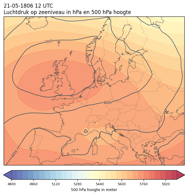 Weerkaart van 21 mei 1806 om 12 UTC