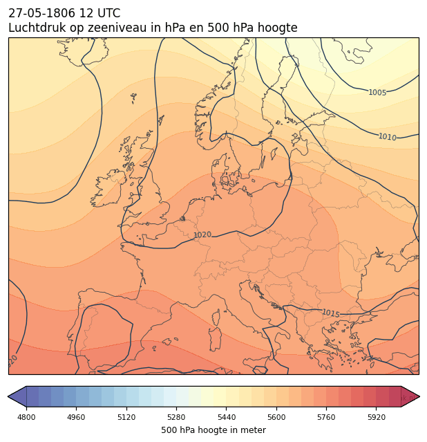 Weerkaart van 27 mei 1806 om 12 UTC