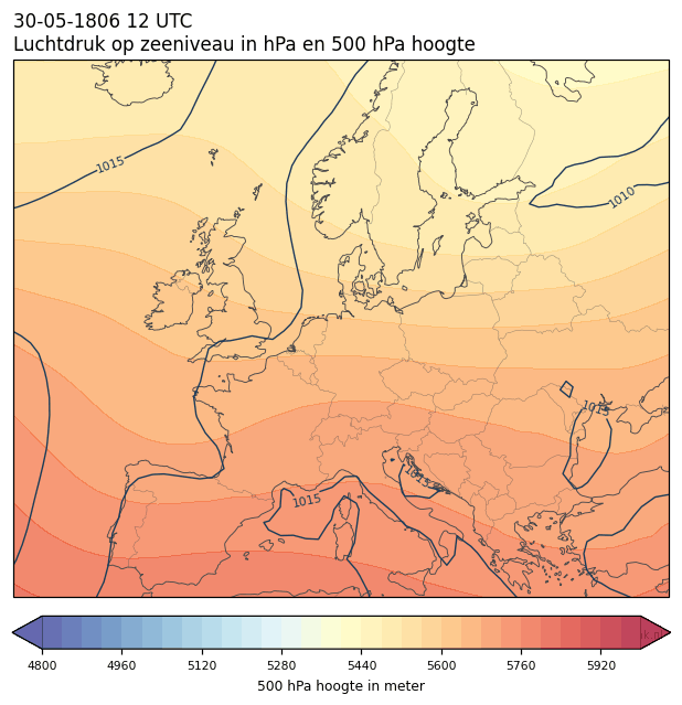 Weerkaart van 30 mei 1806 om 12 UTC