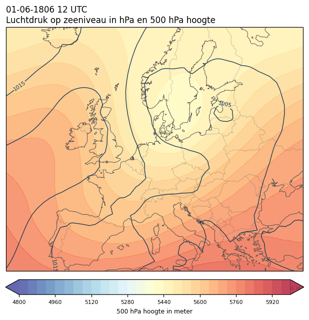 Weerkaart van 1 juni 1806 om 12 UTC