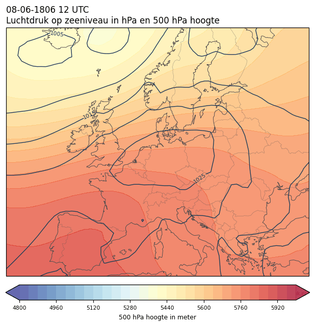 Weerkaart van 8 juni 1806 om 12 UTC
