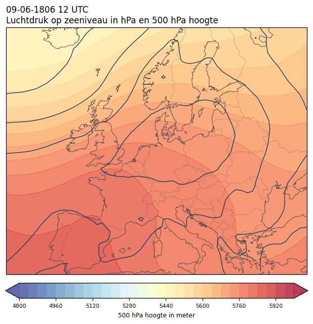 Weerkaart van 9 juni 1806 om 12 UTC