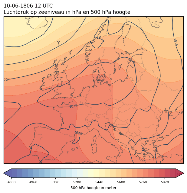 Weerkaart van 10 juni 1806 om 12 UTC
