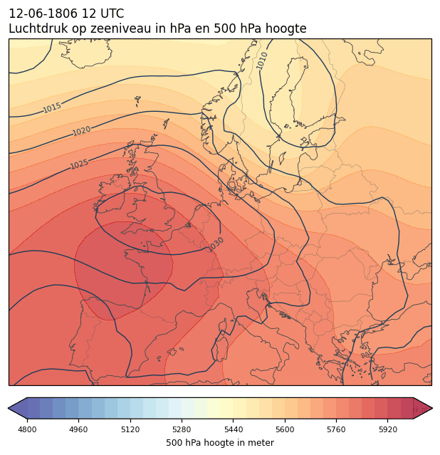 Weerkaart van 12 juni 1806 om 12 UTC
