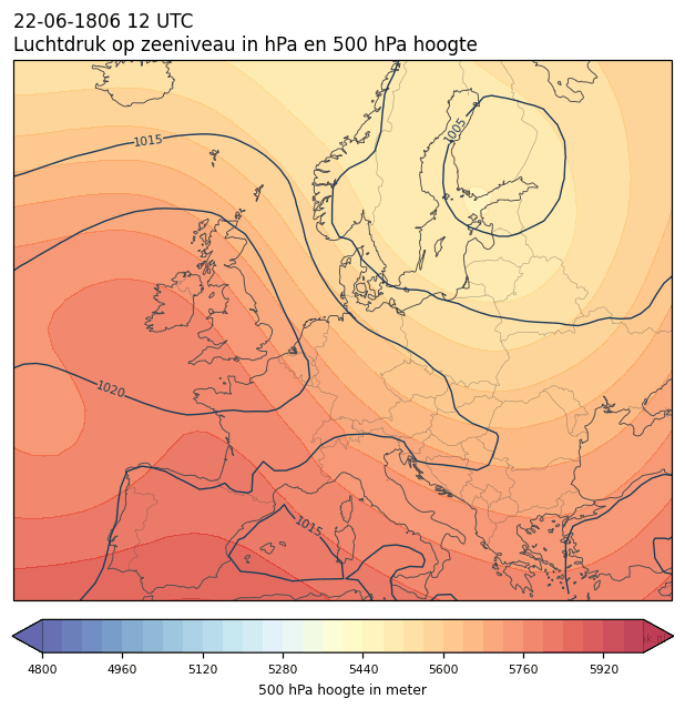 Weerkaart van 22 juni 1806 om 12 UTC