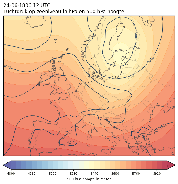 Weerkaart van 24 juni 1806 om 12 UTC