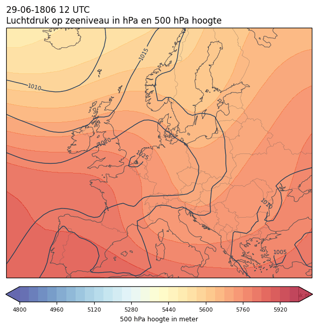 Weerkaart van 29 juni 1806 om 12 UTC
