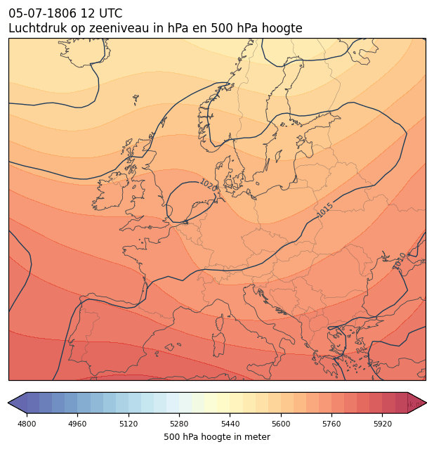 Weerkaart van 5 juli 1806 om 12 UTC