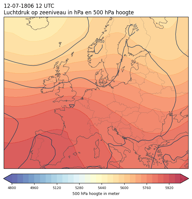 Weerkaart van 12 juli 1806 om 12 UTC