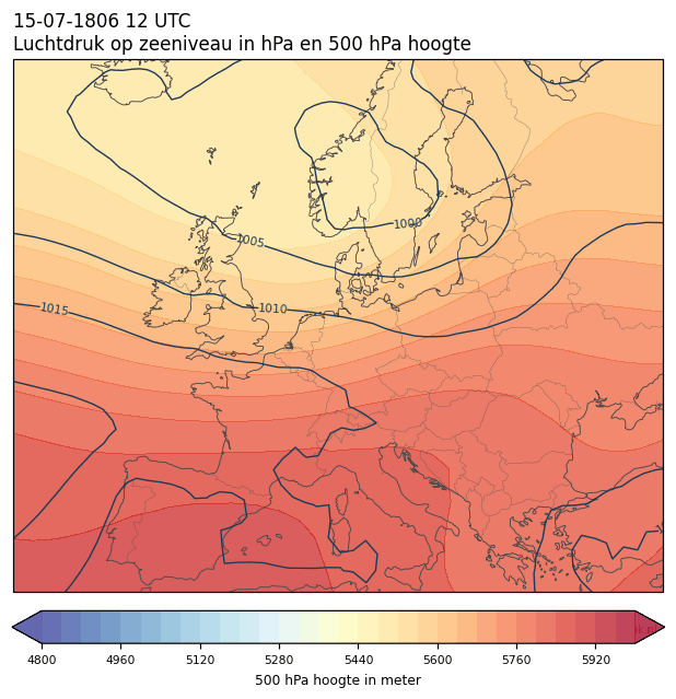 Weerkaart van 15 juli 1806 om 12 UTC