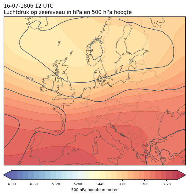 Weerkaart van 16 juli 1806 om 12 UTC