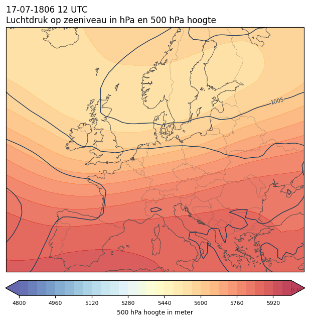 Weerkaart van 17 juli 1806 om 12 UTC
