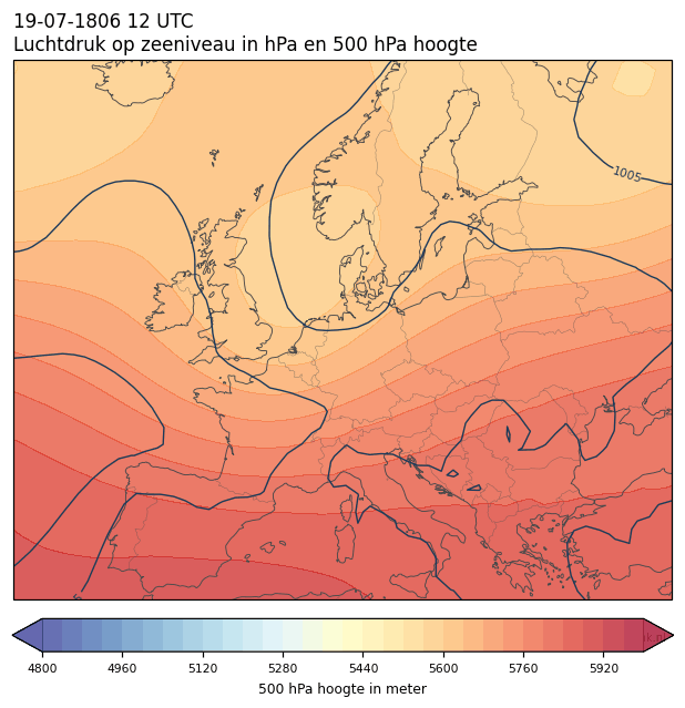 Weerkaart van 19 juli 1806 om 12 UTC