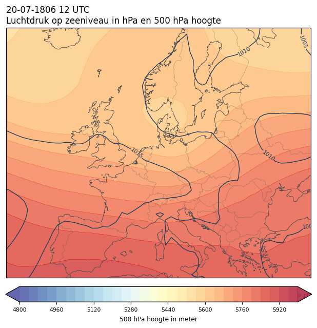 Weerkaart van 20 juli 1806 om 12 UTC