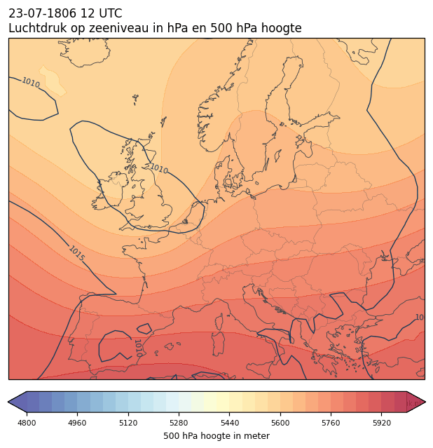 Weerkaart van 23 juli 1806 om 12 UTC