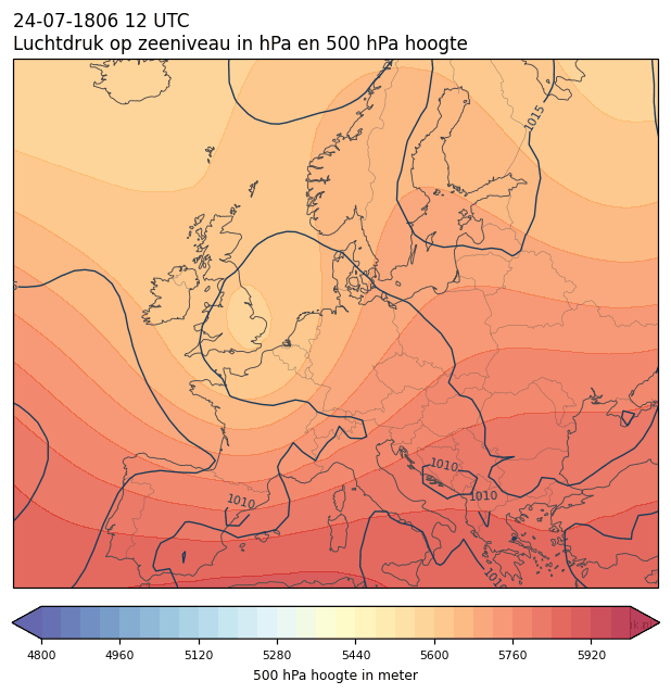 Weerkaart van 24 juli 1806 om 12 UTC