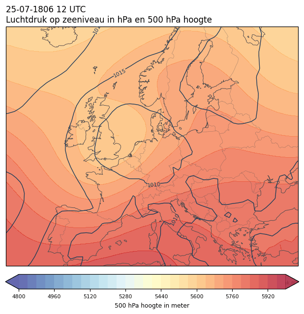 Weerkaart van 25 juli 1806 om 12 UTC
