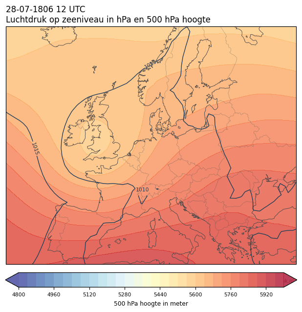 Weerkaart van 28 juli 1806 om 12 UTC